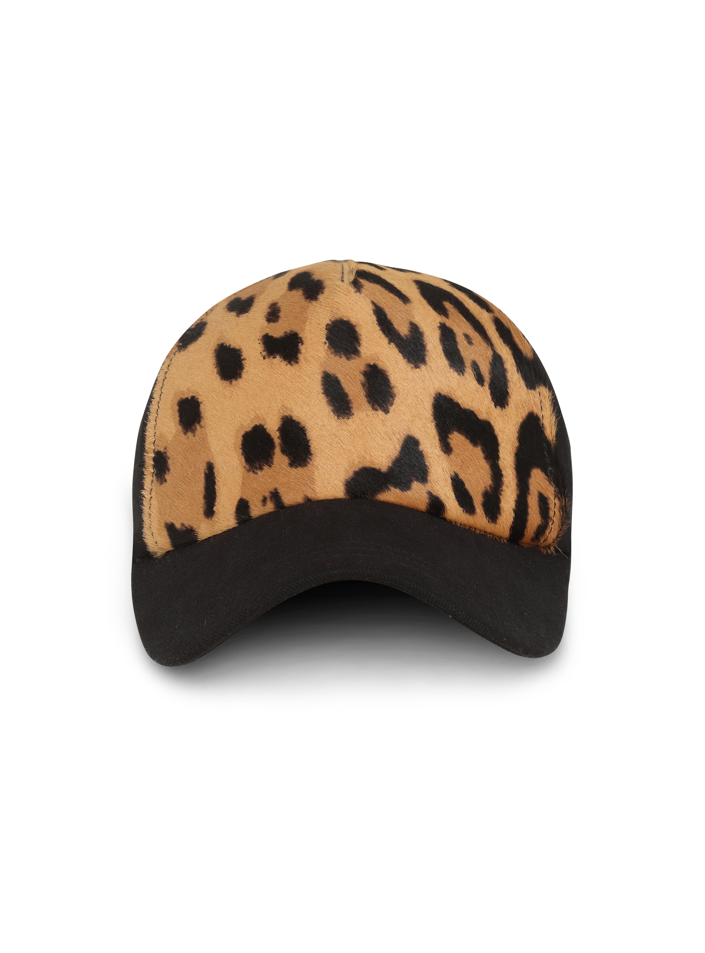 Leopard print leather cap - 1