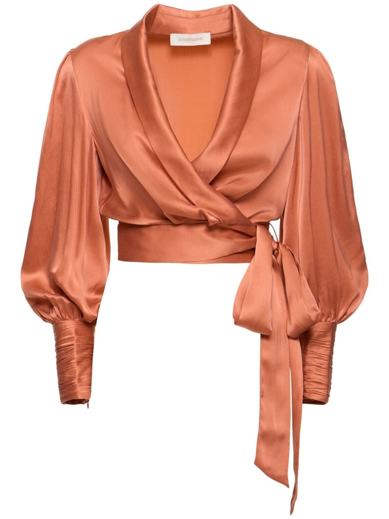 Silk wraparound blouse - 1