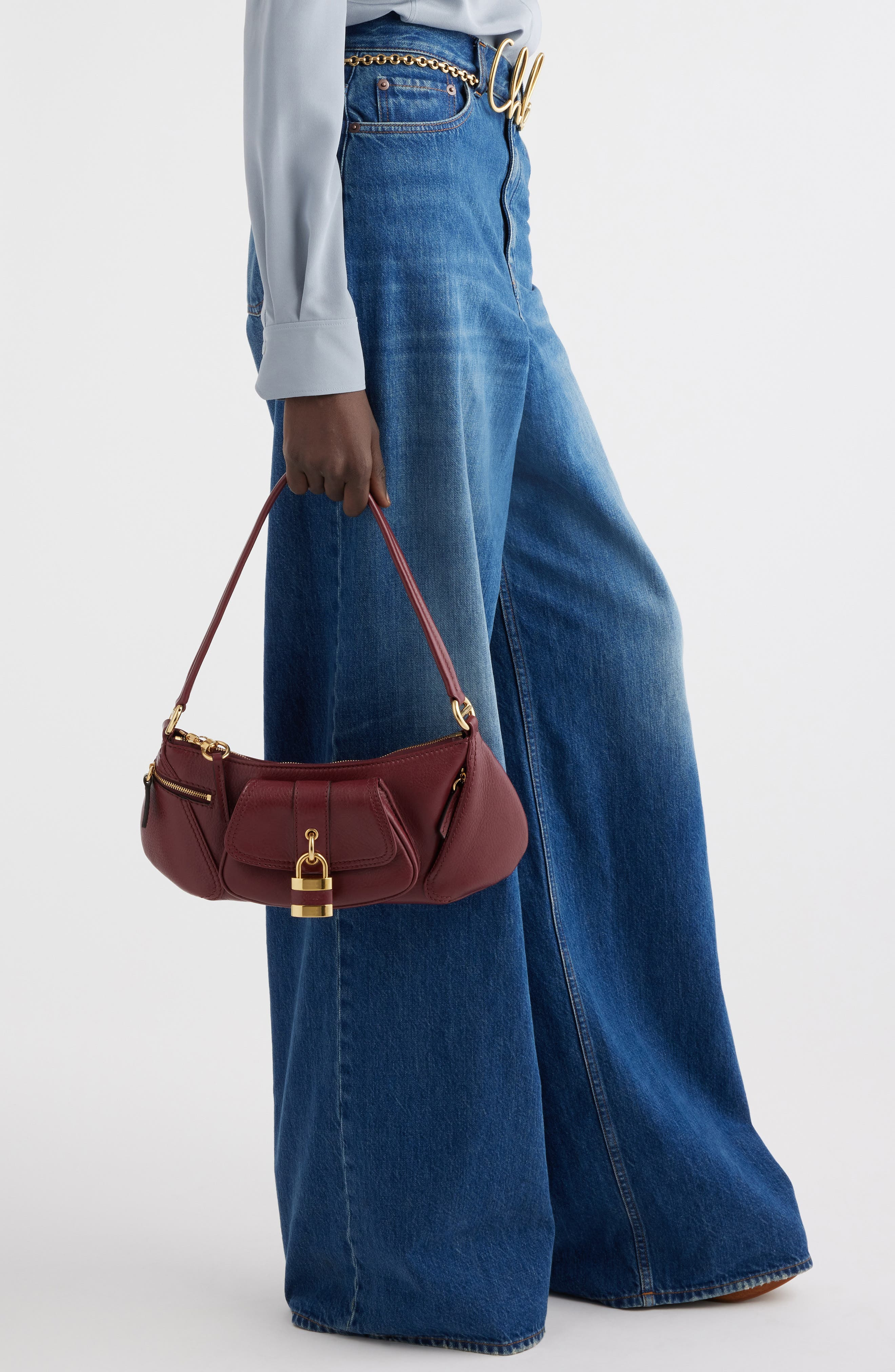 Chloé The 99 Leather Shoulder Bag in Brunet Red 622 at Nordstrom - 6