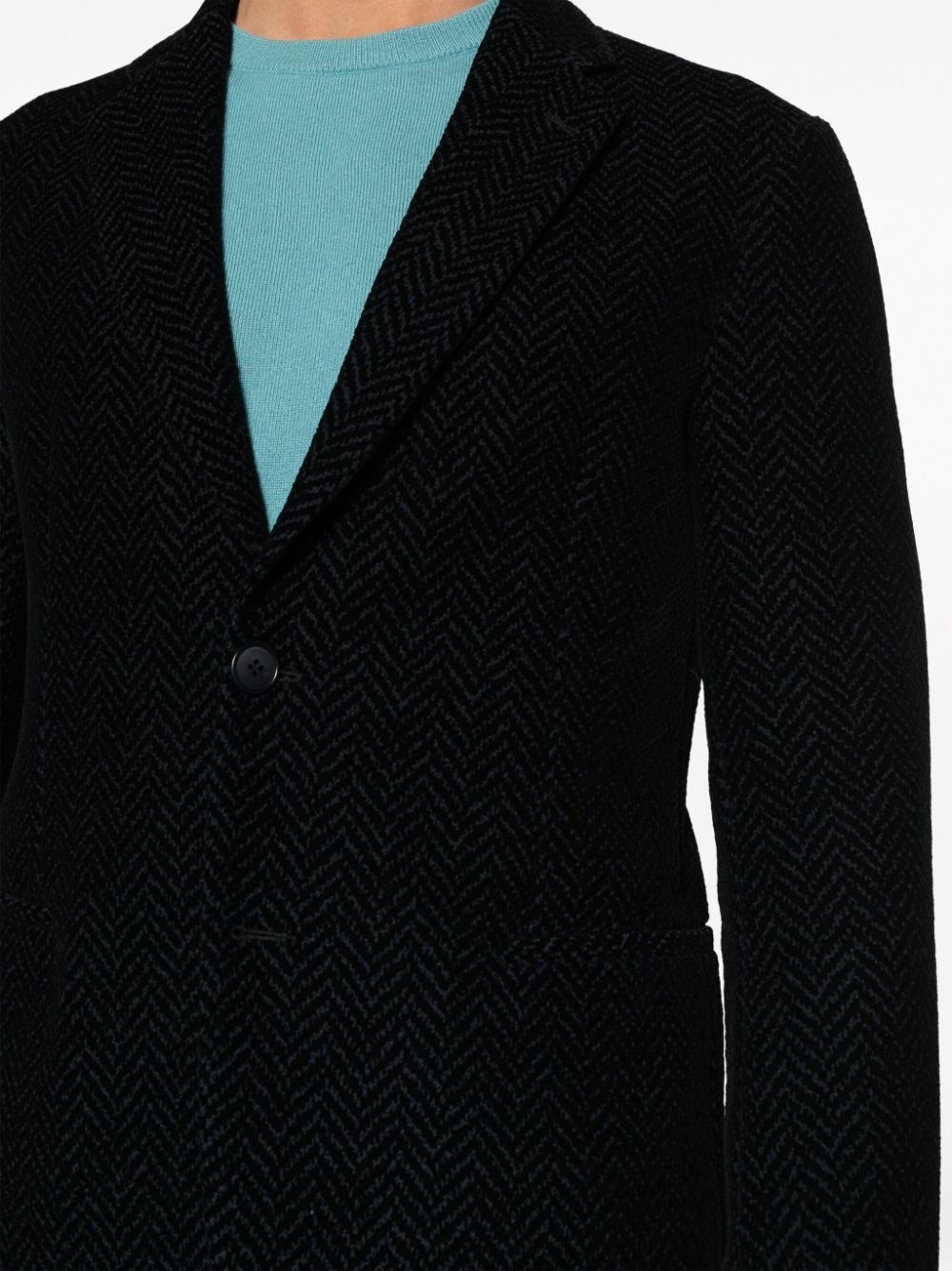 textured-finish notched-lapels blazer - 5