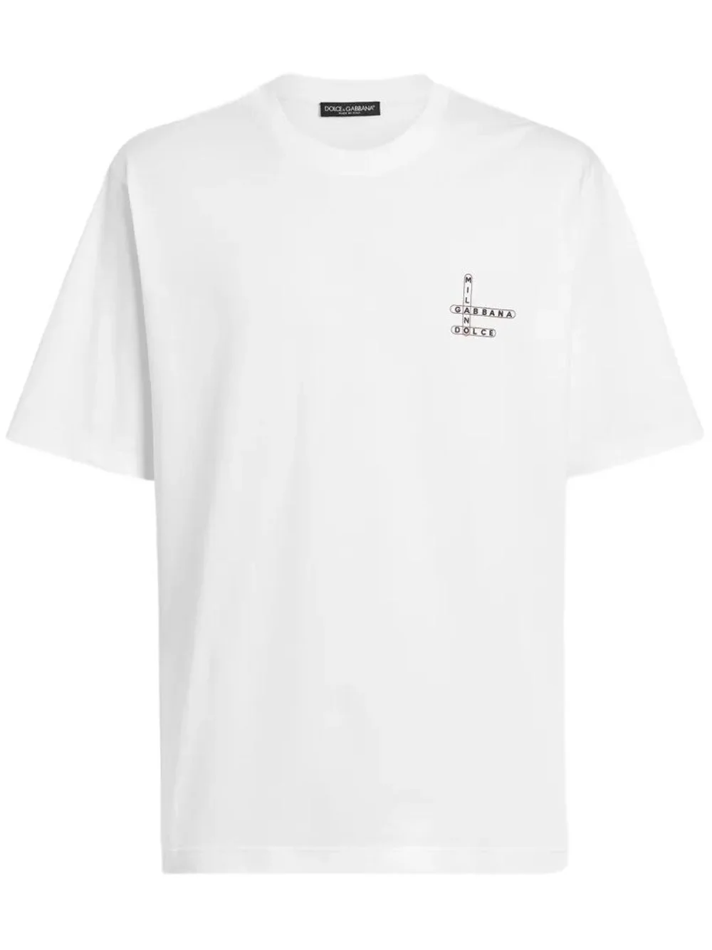 COTTON T-SHIRT WITH CROSSWORD PRINT - 1