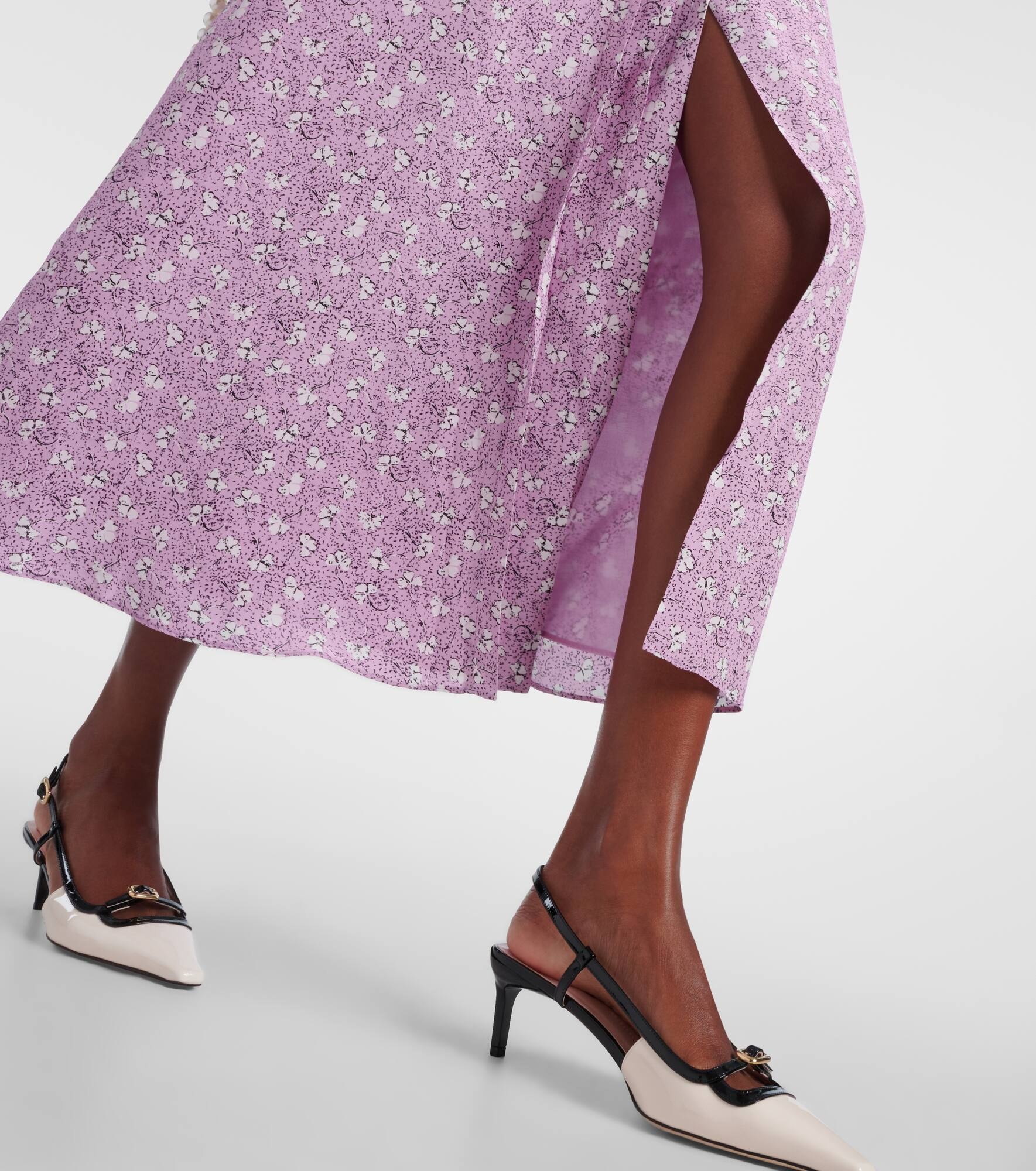 Printed silk midi dress - 5