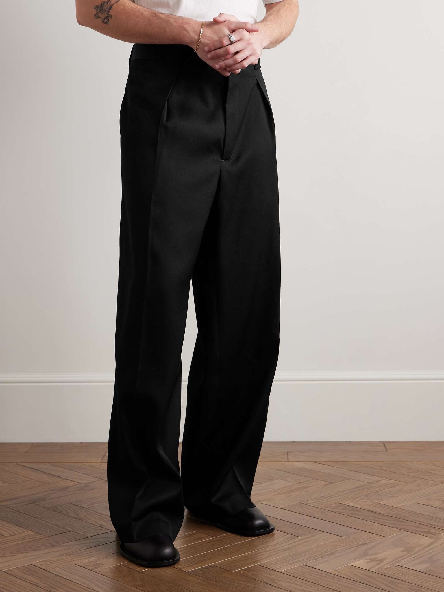 Boiler Room Wide-Leg Pleated Virgin Wool-Gabardine Trousers - 4