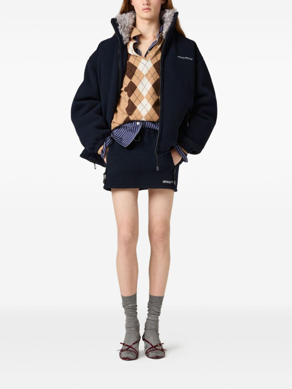 argyle three-button polo sweater - 2