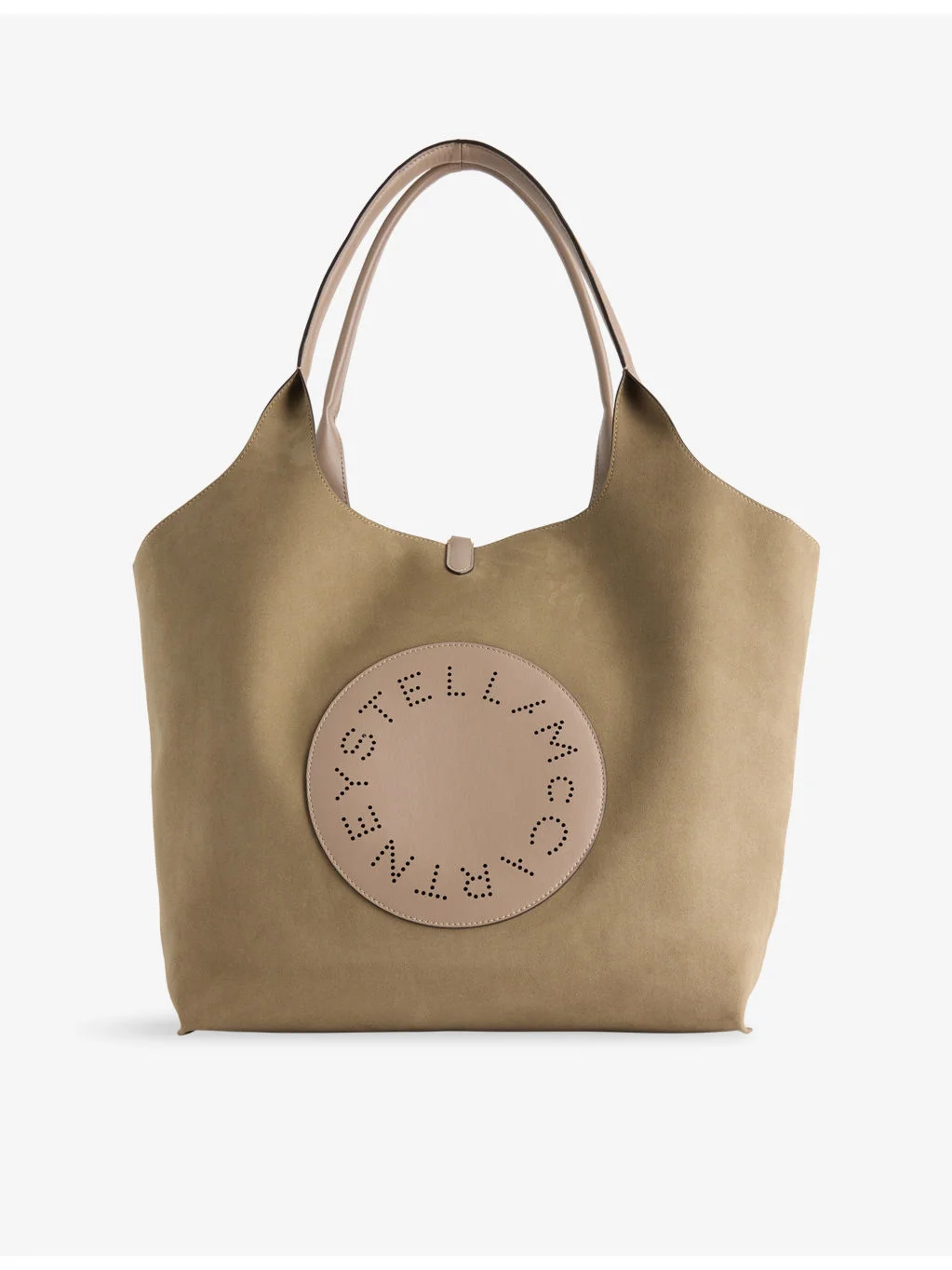 Perforated-Logo Vegan-Suede Tote Bag - 1