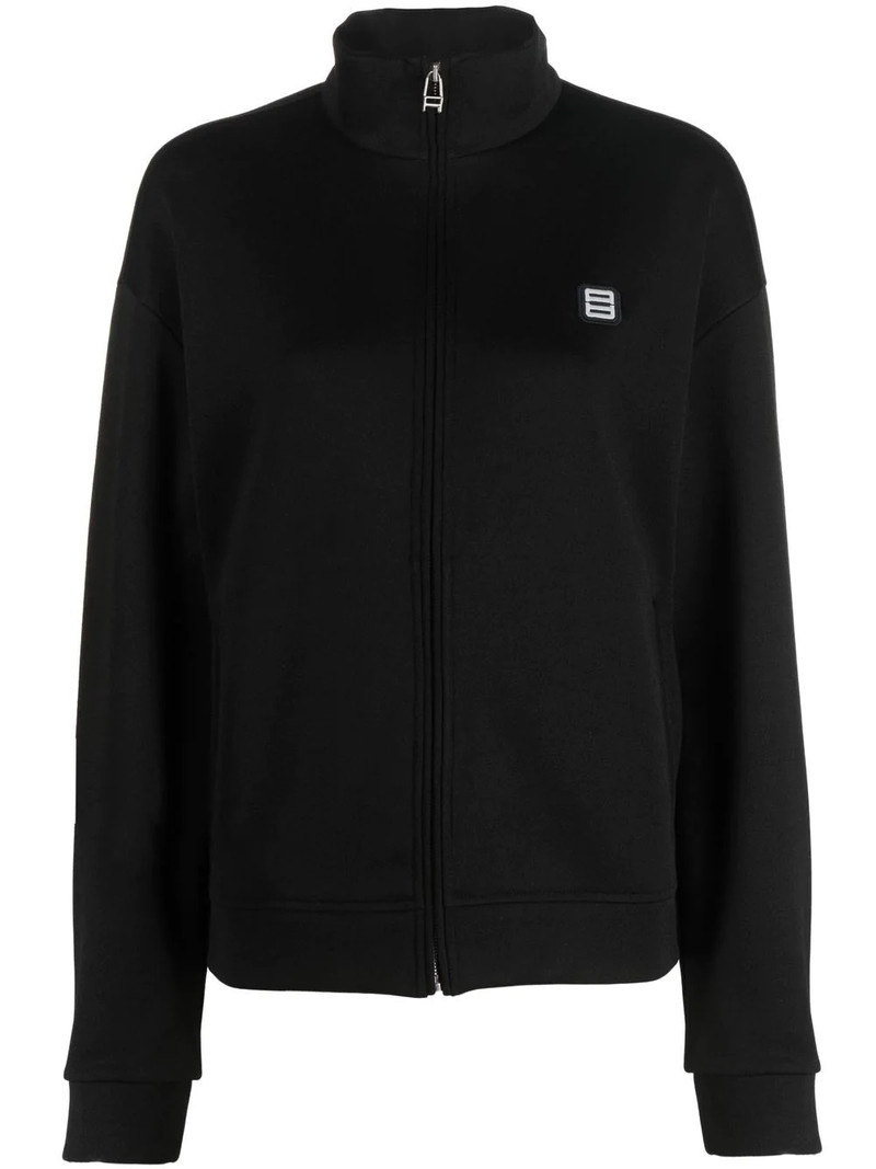 logo-patch zip-up sweatshirt 1