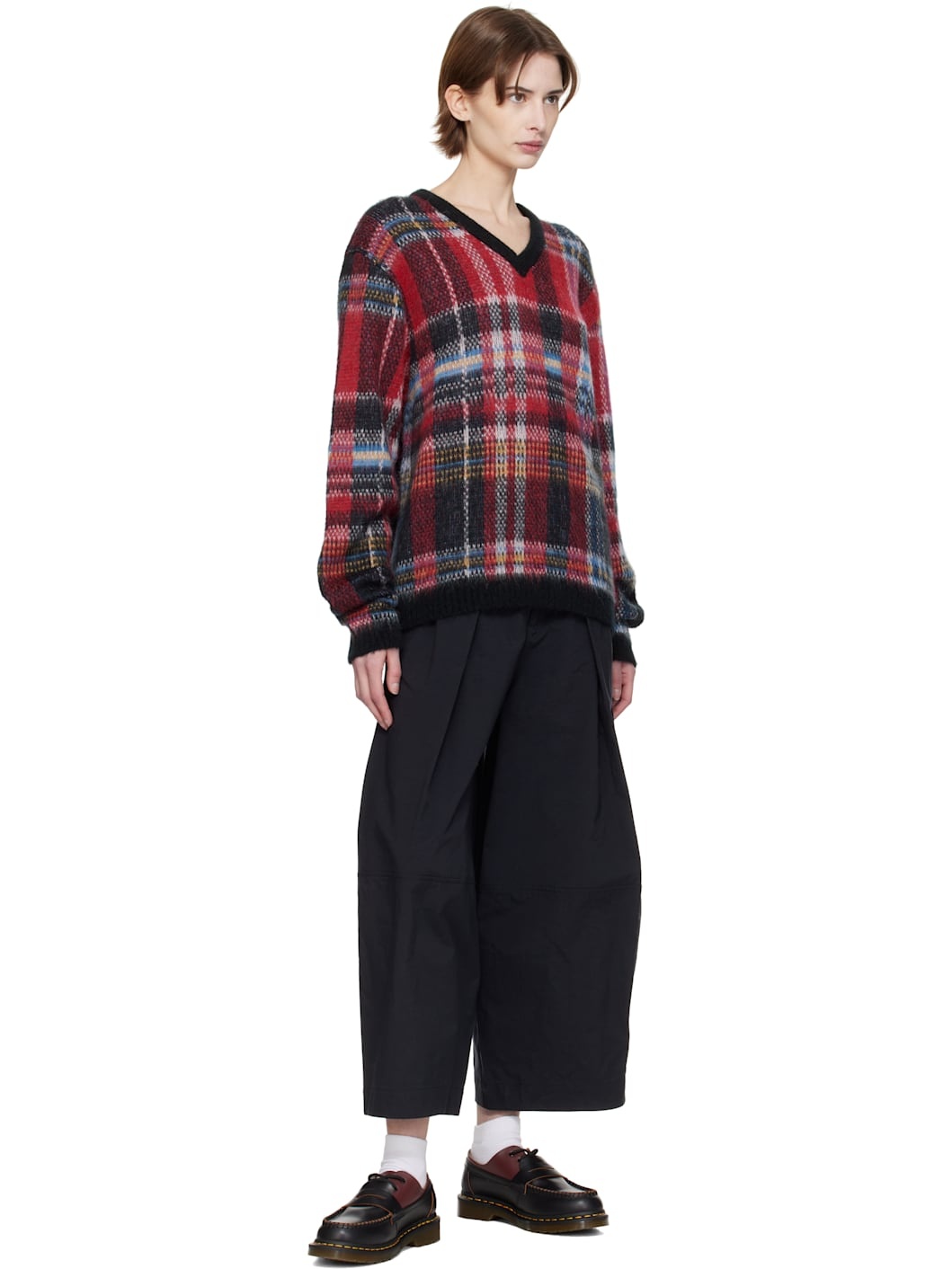 Red & Black Vertigo Tartan Sweater - 4