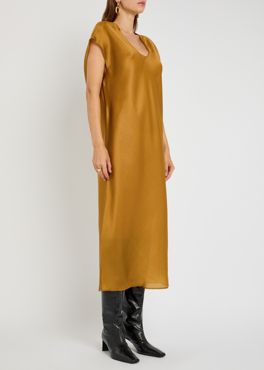 Khaite Darby Semi-sheer Silk Midi Dress - 2