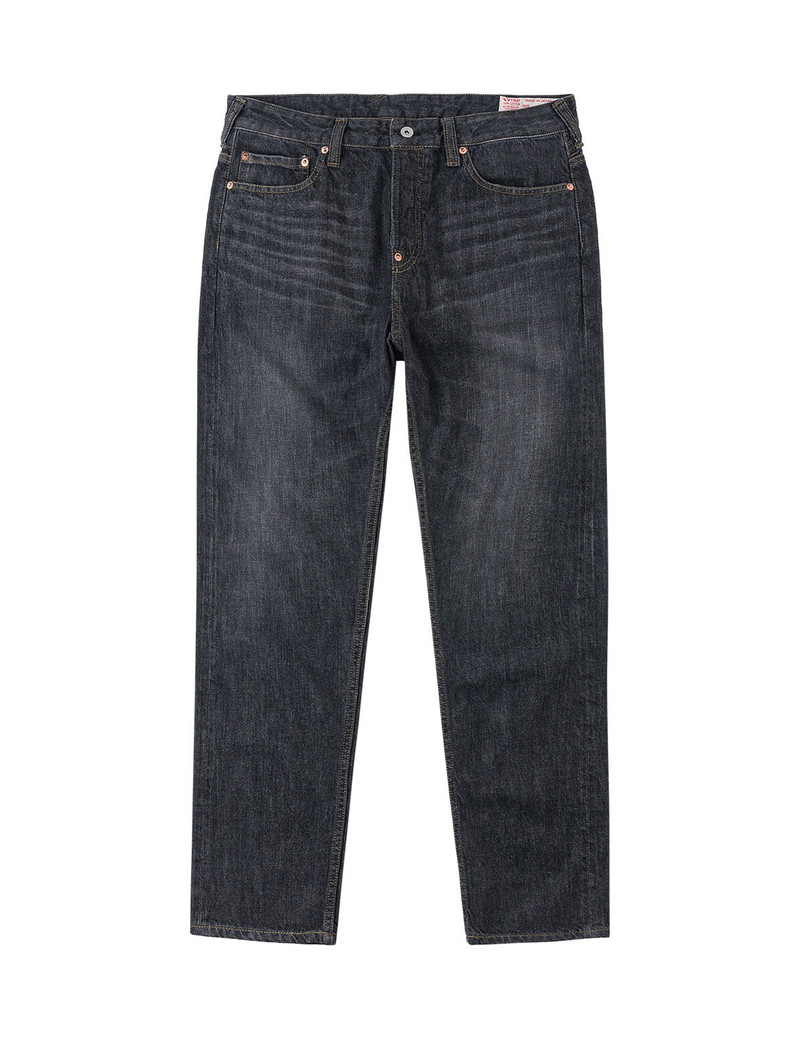 EVISU Black Washed Seagull Print Taper Fit Jeans #2017 outlook