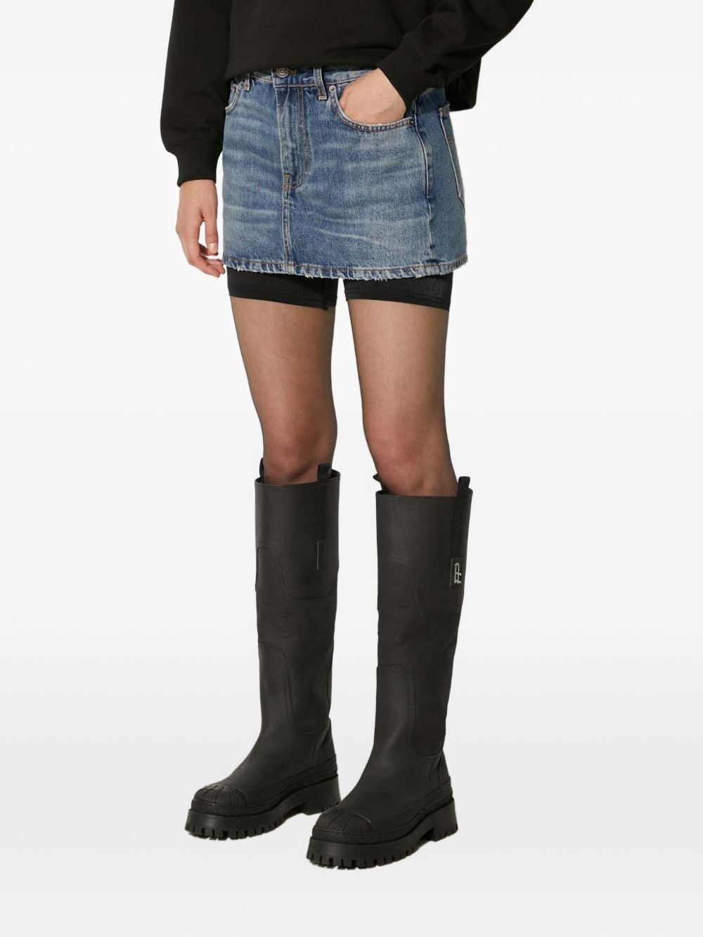 denim mini skirt - 2