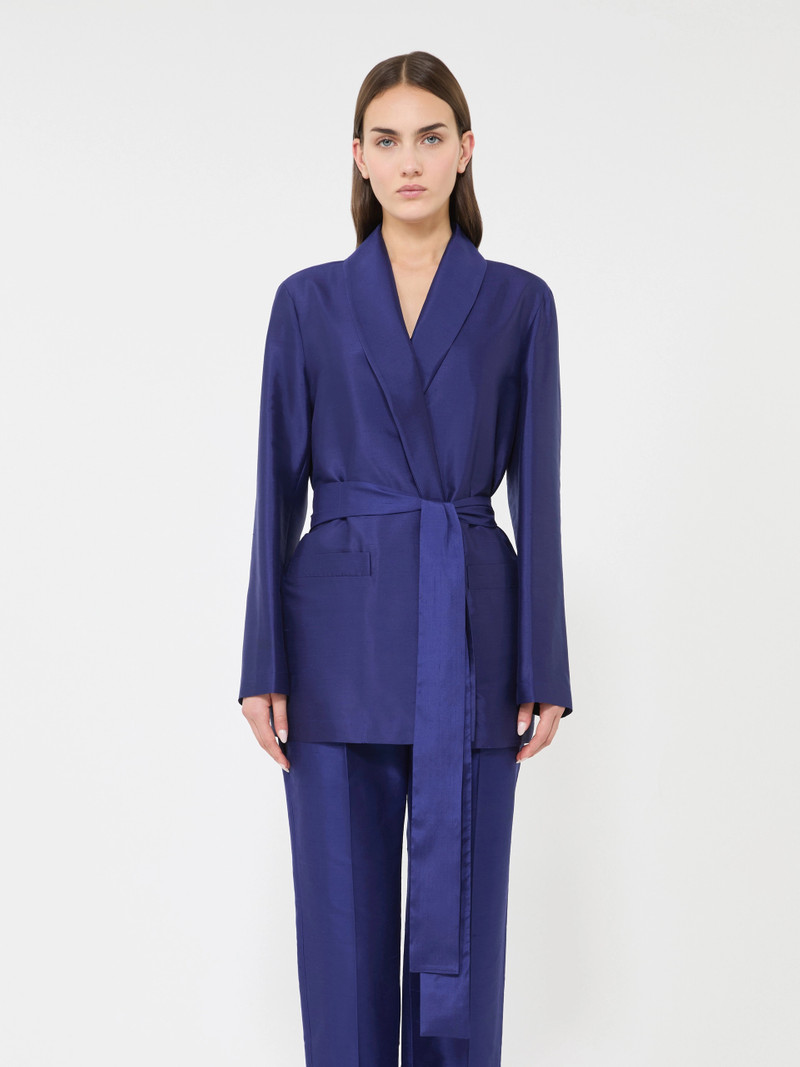 BIACCO Silk shantung tunic - CORNFLOWER BLUE 3