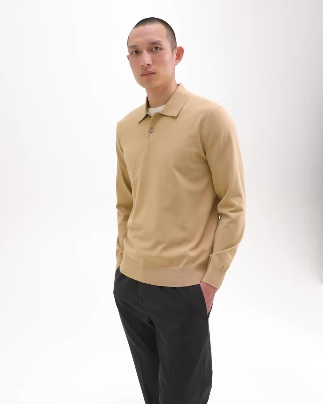 Goris Long-Sleeve Polo Shirt in Light Bilen - 7