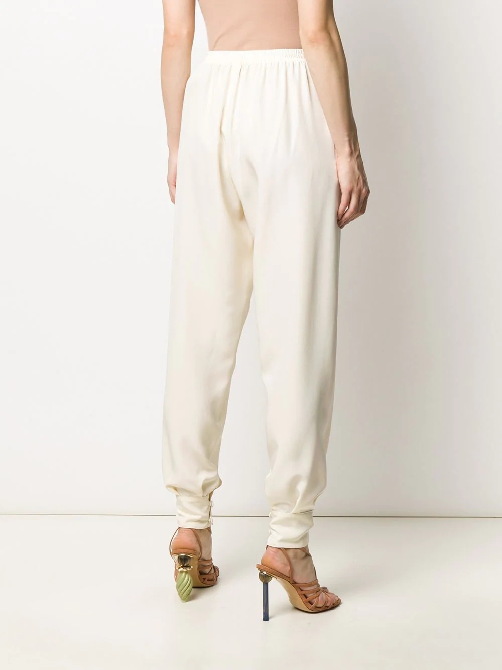 cuffed drawstring-waist trousers - 4