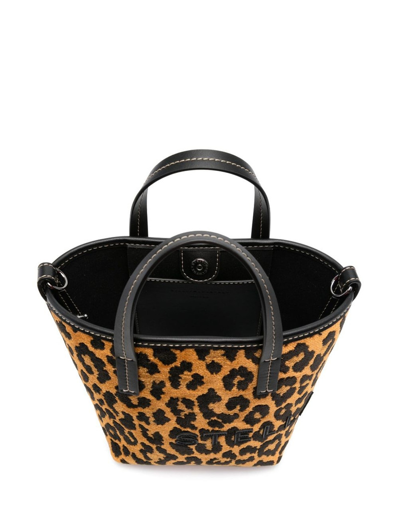 leopard-jacquard bucket bag 5