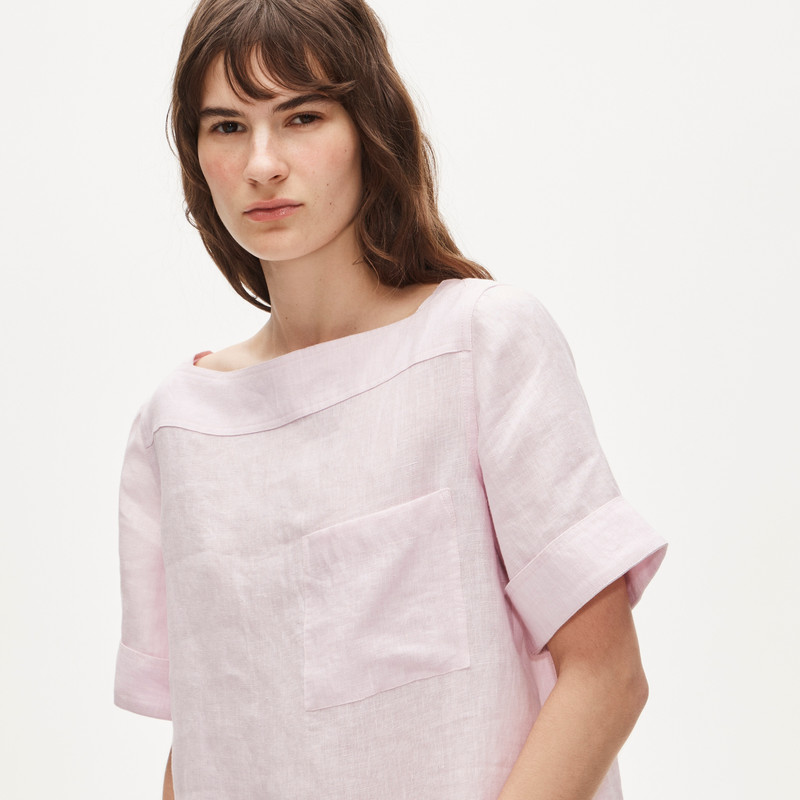 Boatneck tee in linen 4