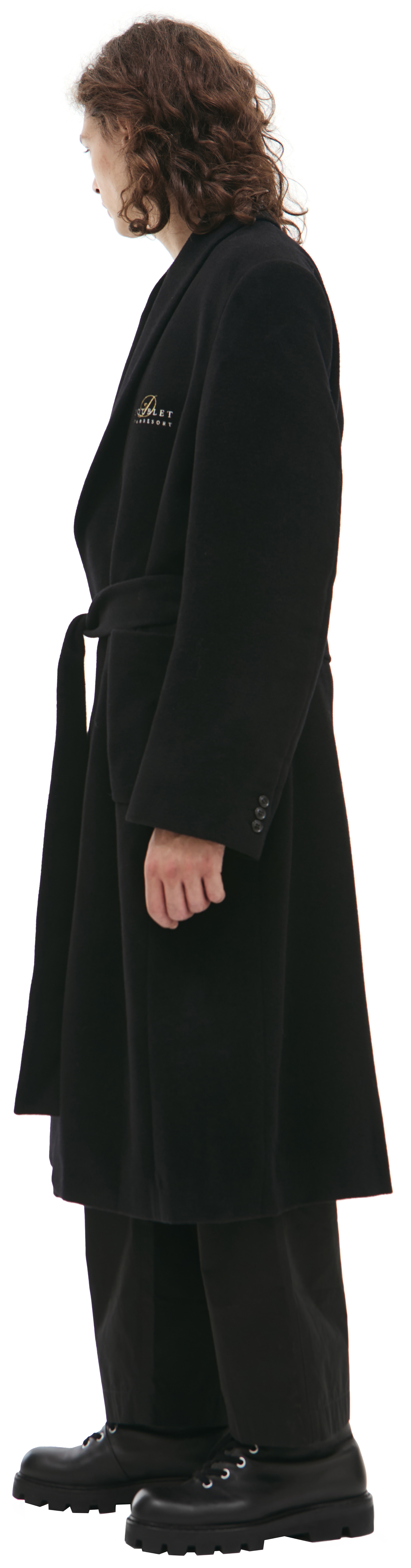 BLACK WOOL COAT - 2