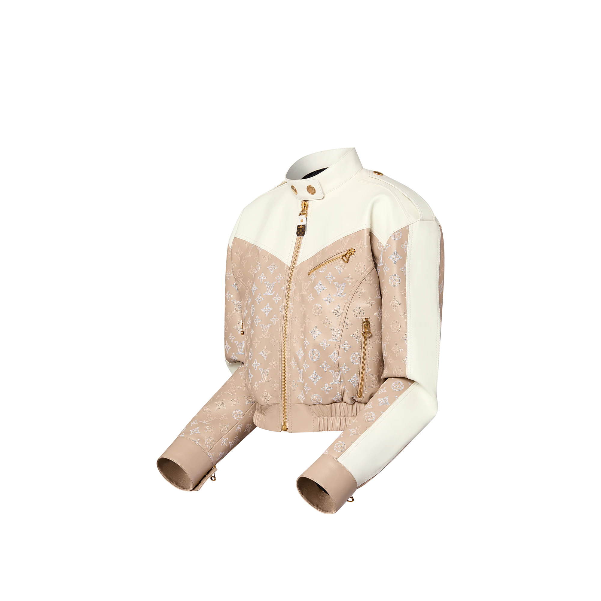 Cropped Mahina Monogram Leather Jacket - 2