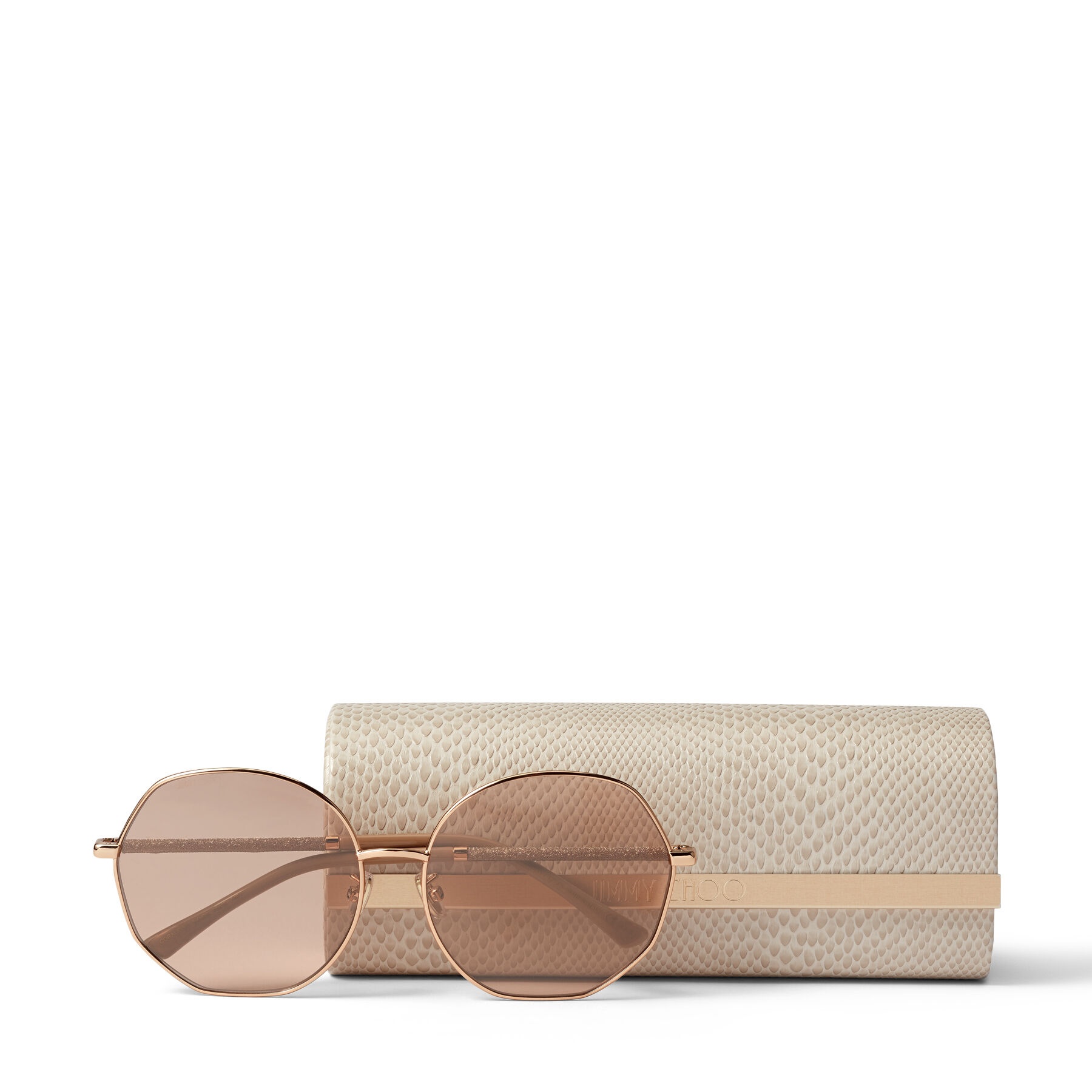 Coral
Copper Gold Sunglasses with Glitter - 4