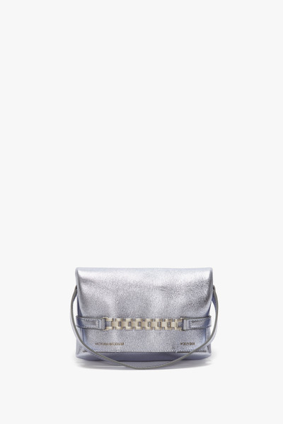 Victoria Beckham Mini Chain Pouch In Metallic Sky Leather outlook