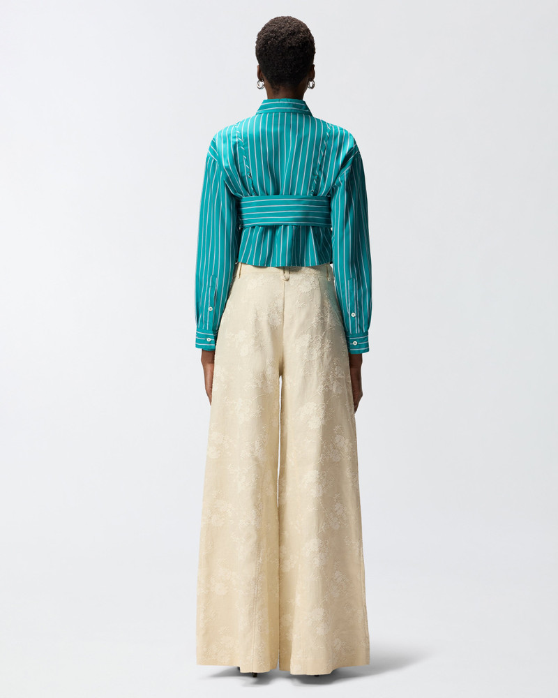 STRIPED CROPPED SHIRT WITH BOW 5