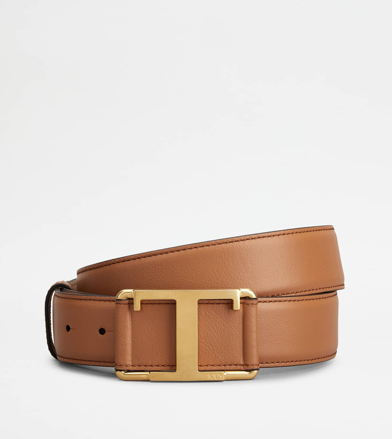 T TIMELESS BELT IN LEATHER - BROWN 1