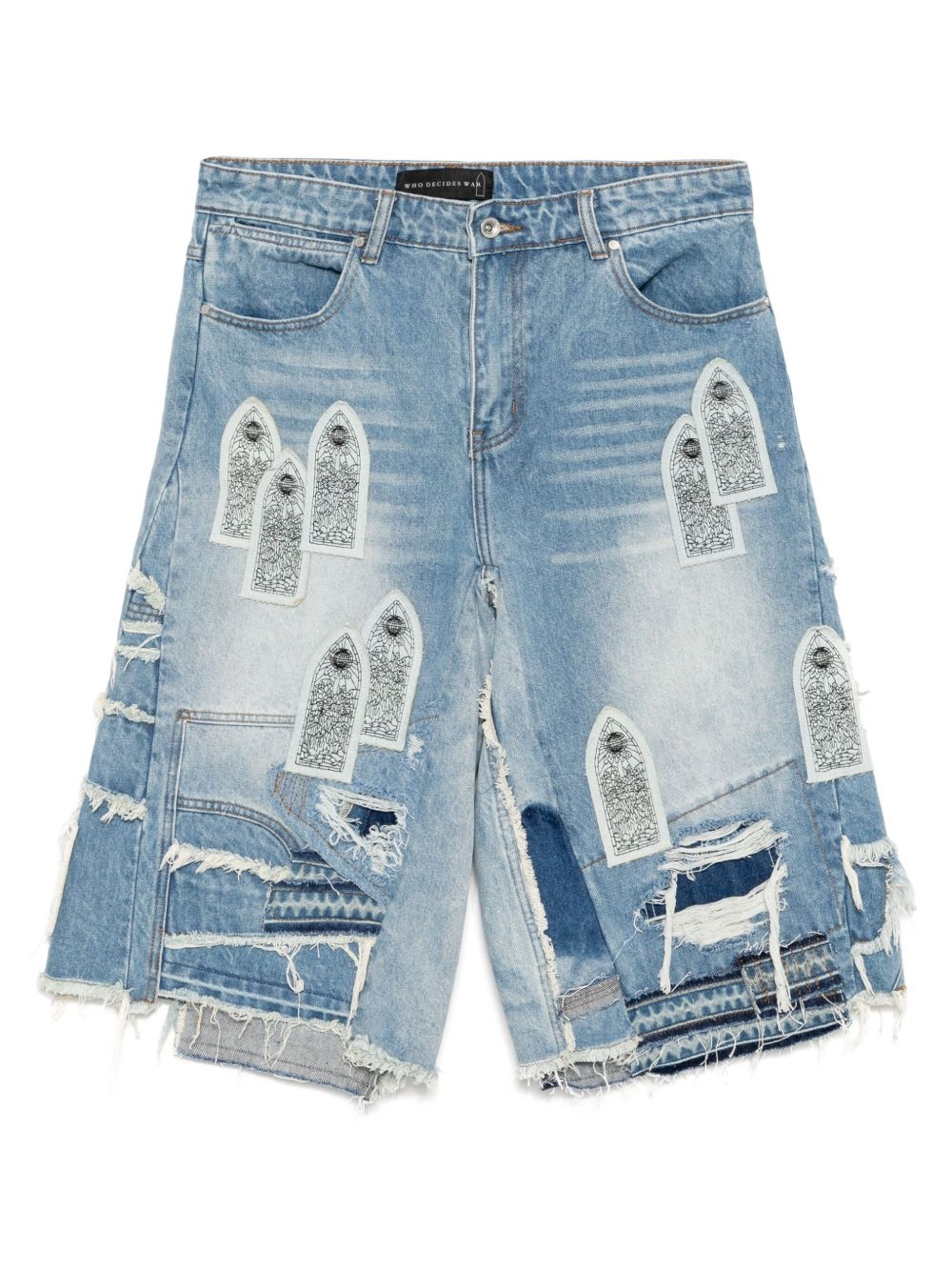 arch blowout denim shorts - 1