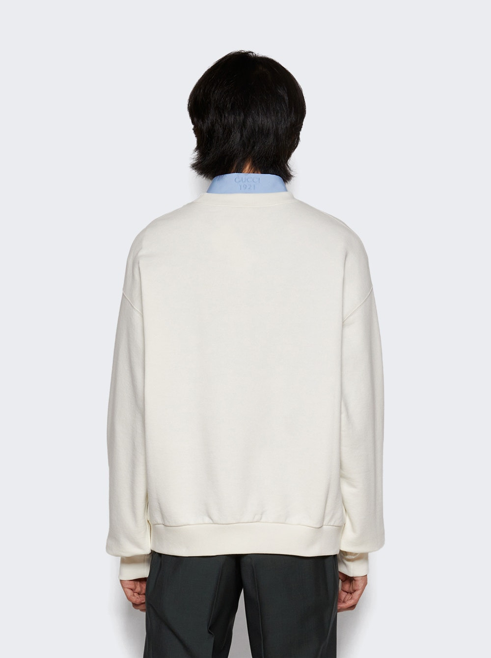 Cotton Jersey Sweatshirt With Embroidery White - 5