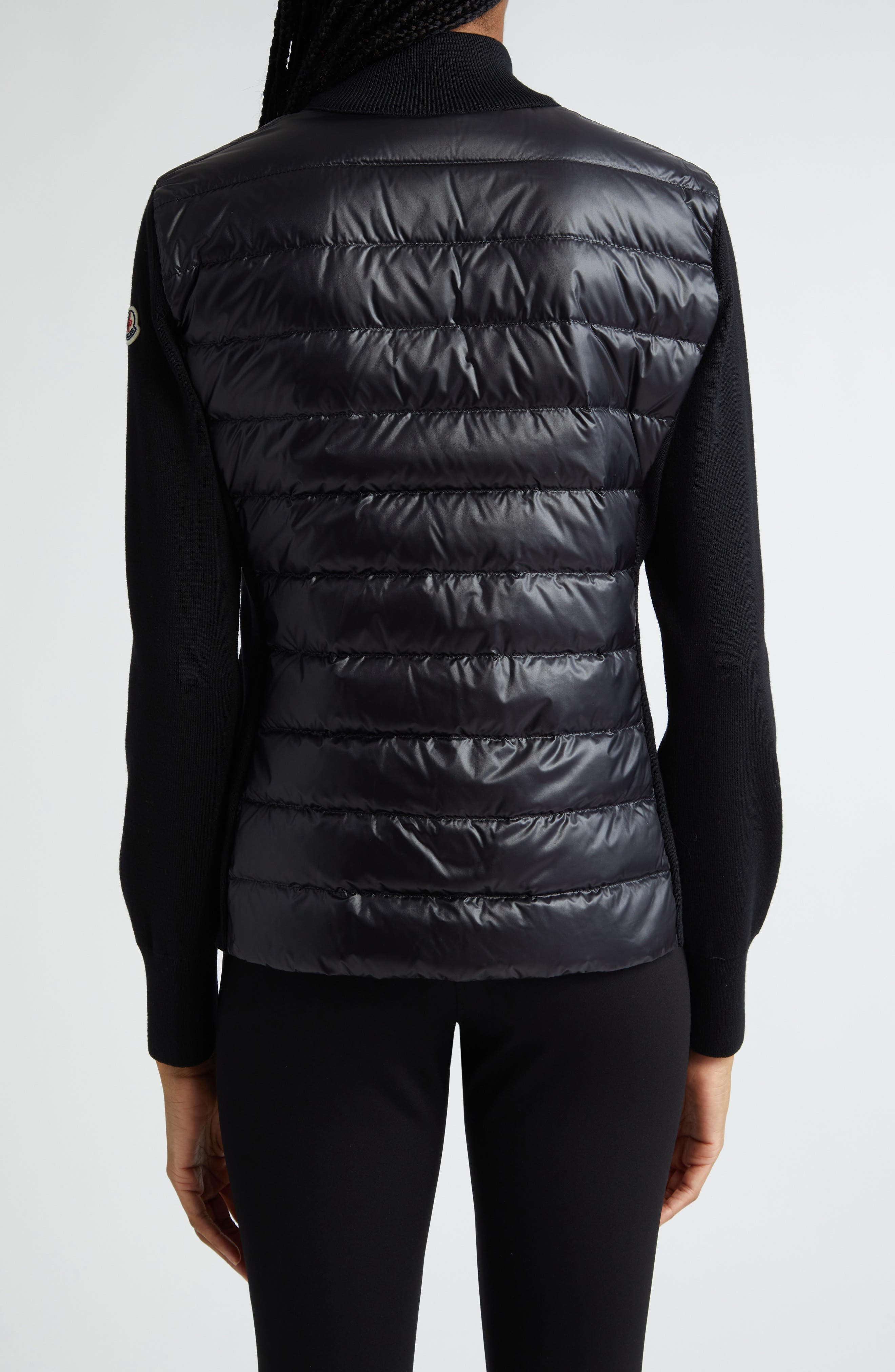 Quilted Nylon & Wool Knit Cardigan - 2
