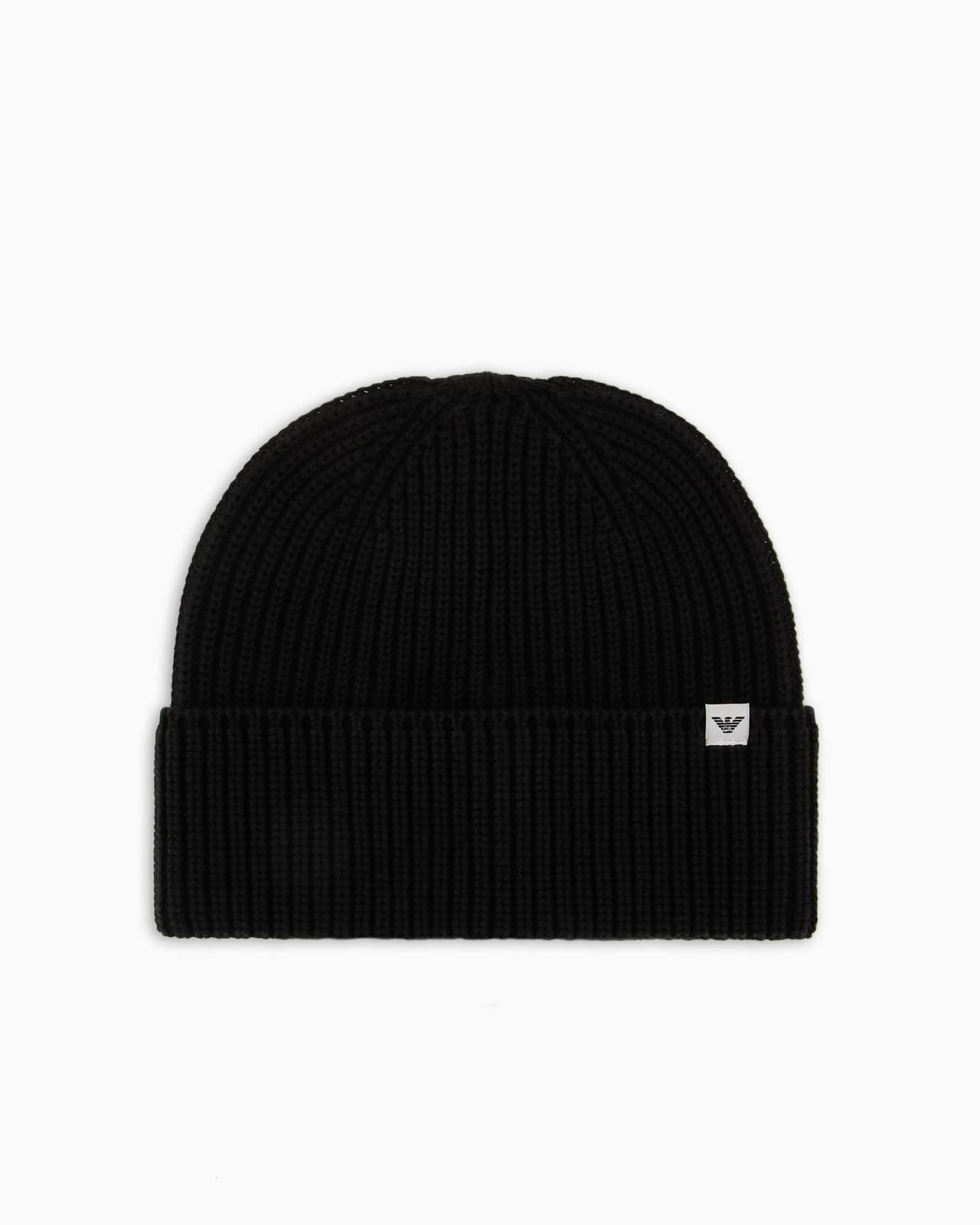 Rib-knit beanie with turn-up brim - 1