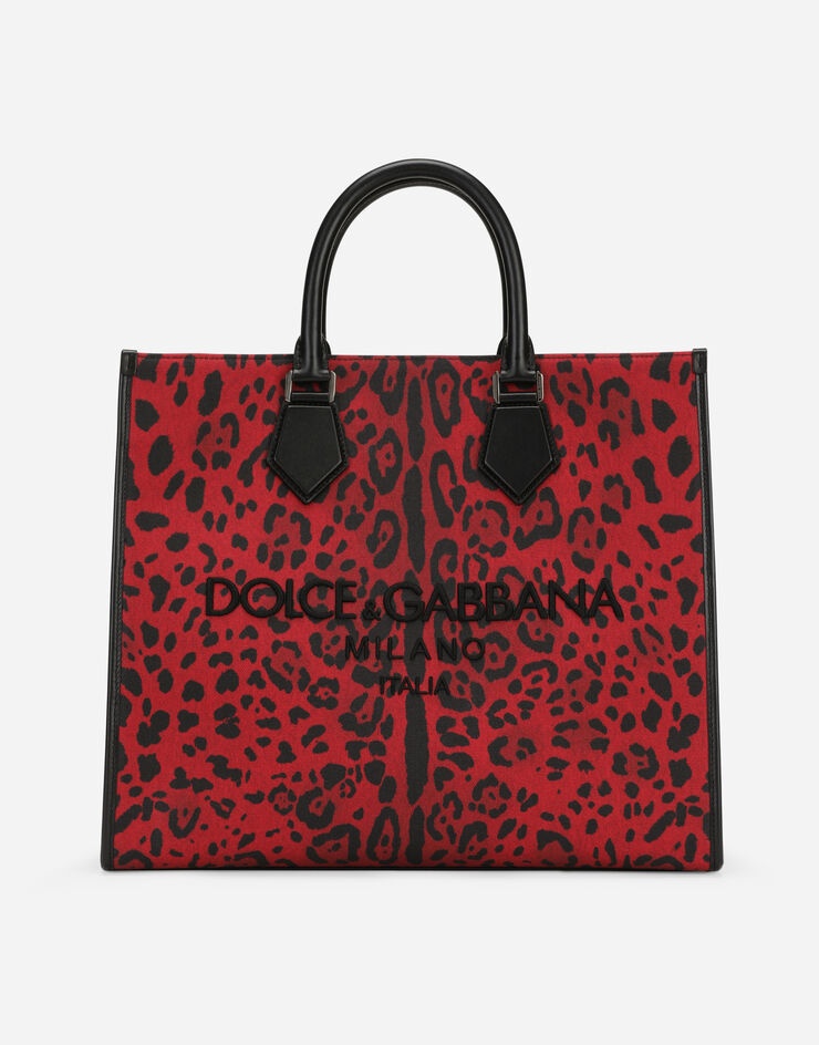 Large printed canvas shopper - 1