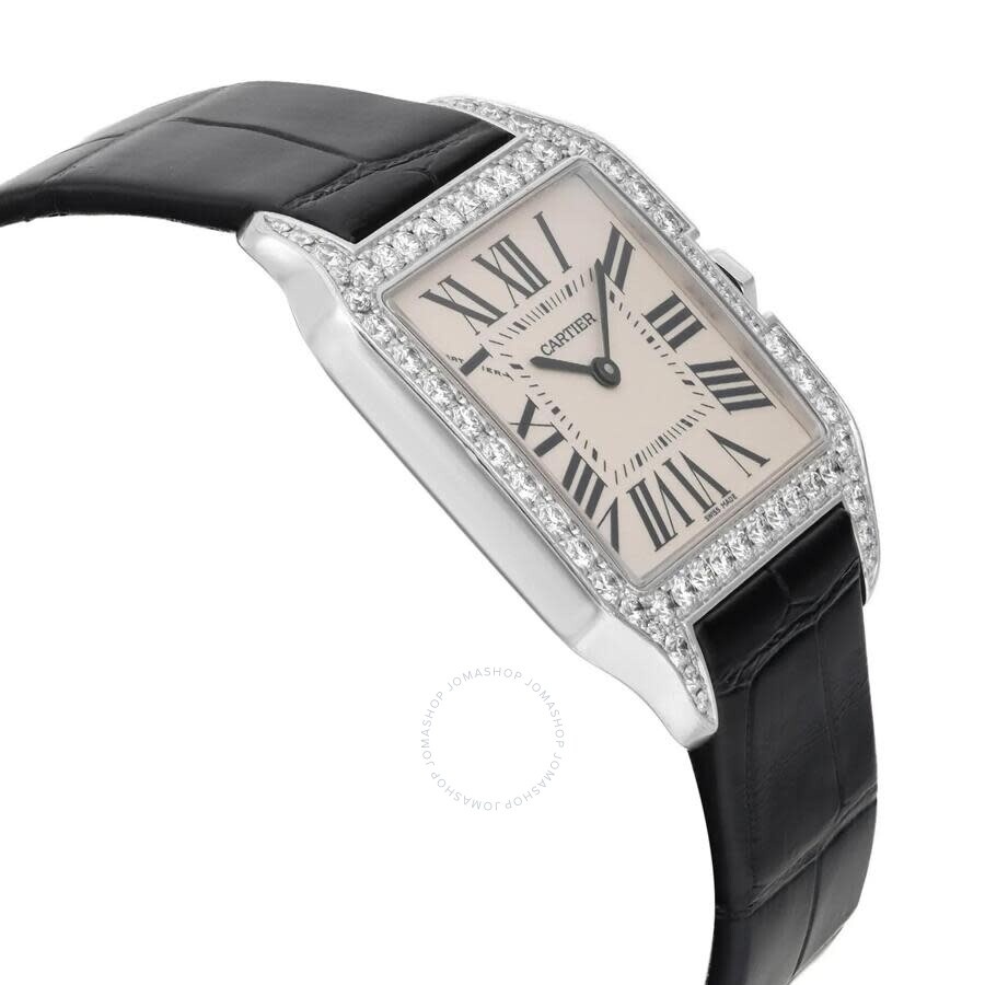Pre-owned Cartier Santos Dumont Diamond Silver Dial Ladies Watch WH100251 - 4