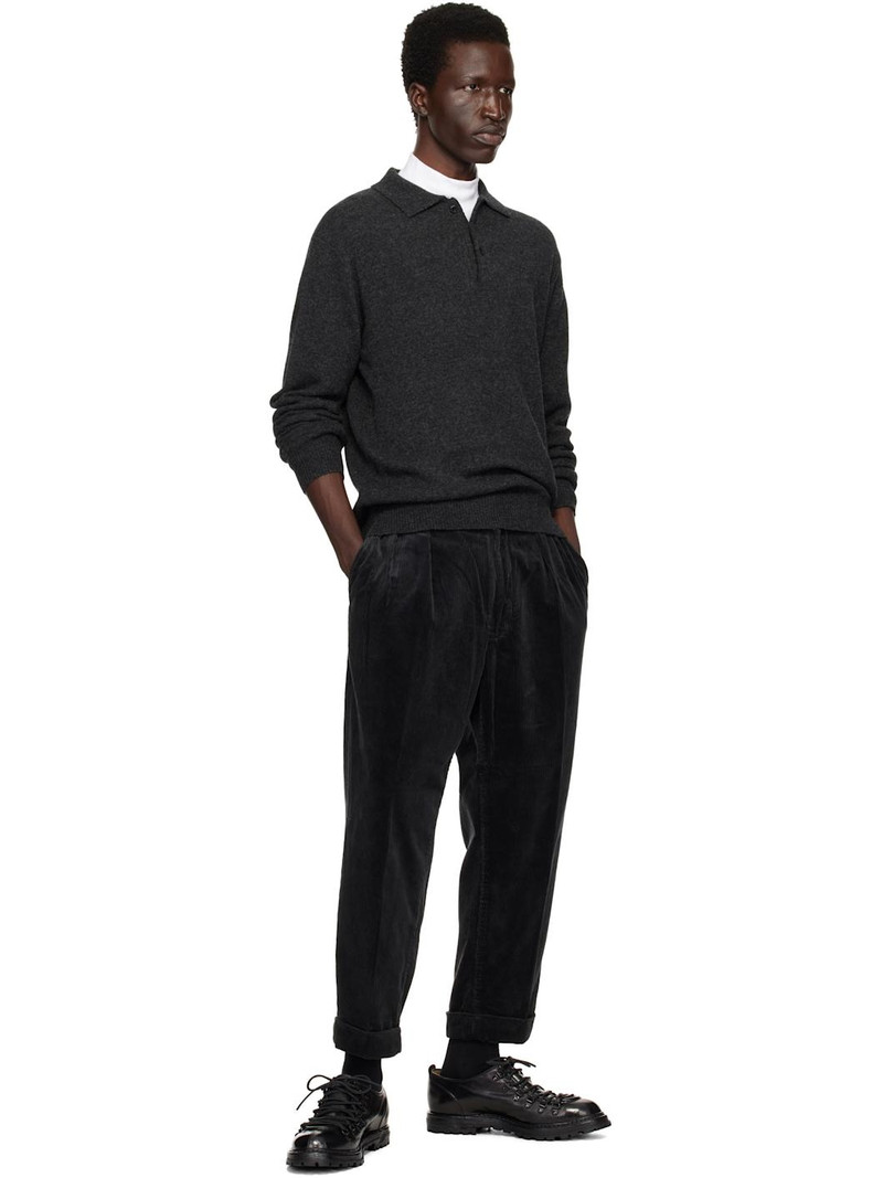 BEAMS PLUS Gray Knit 9G Polo outlook