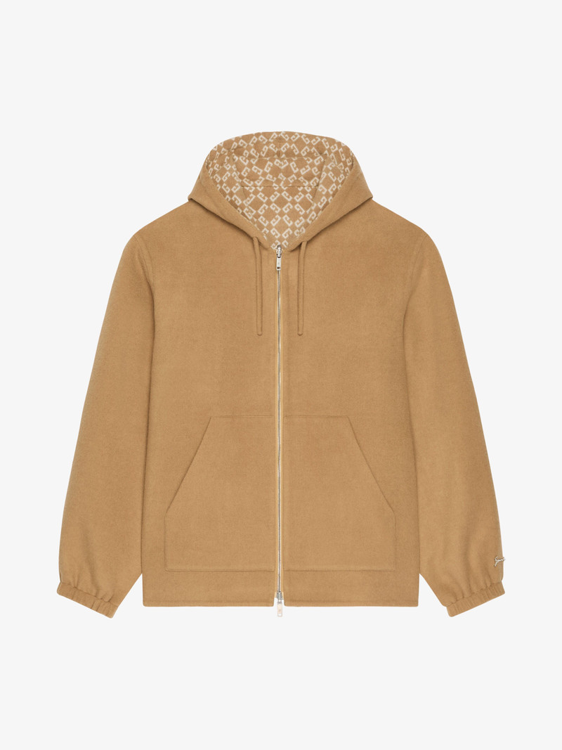 REVERSIBLE ZIPPED HOODIE IN MONOGRAM 72 JACQUARD 1