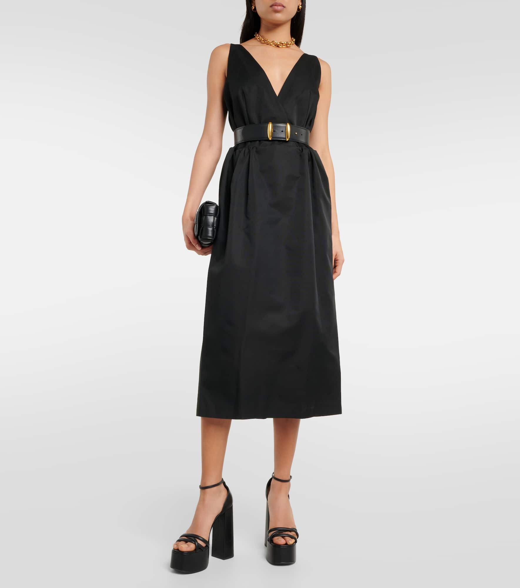 Anouk V-neck cotton-blend midi dress - 2