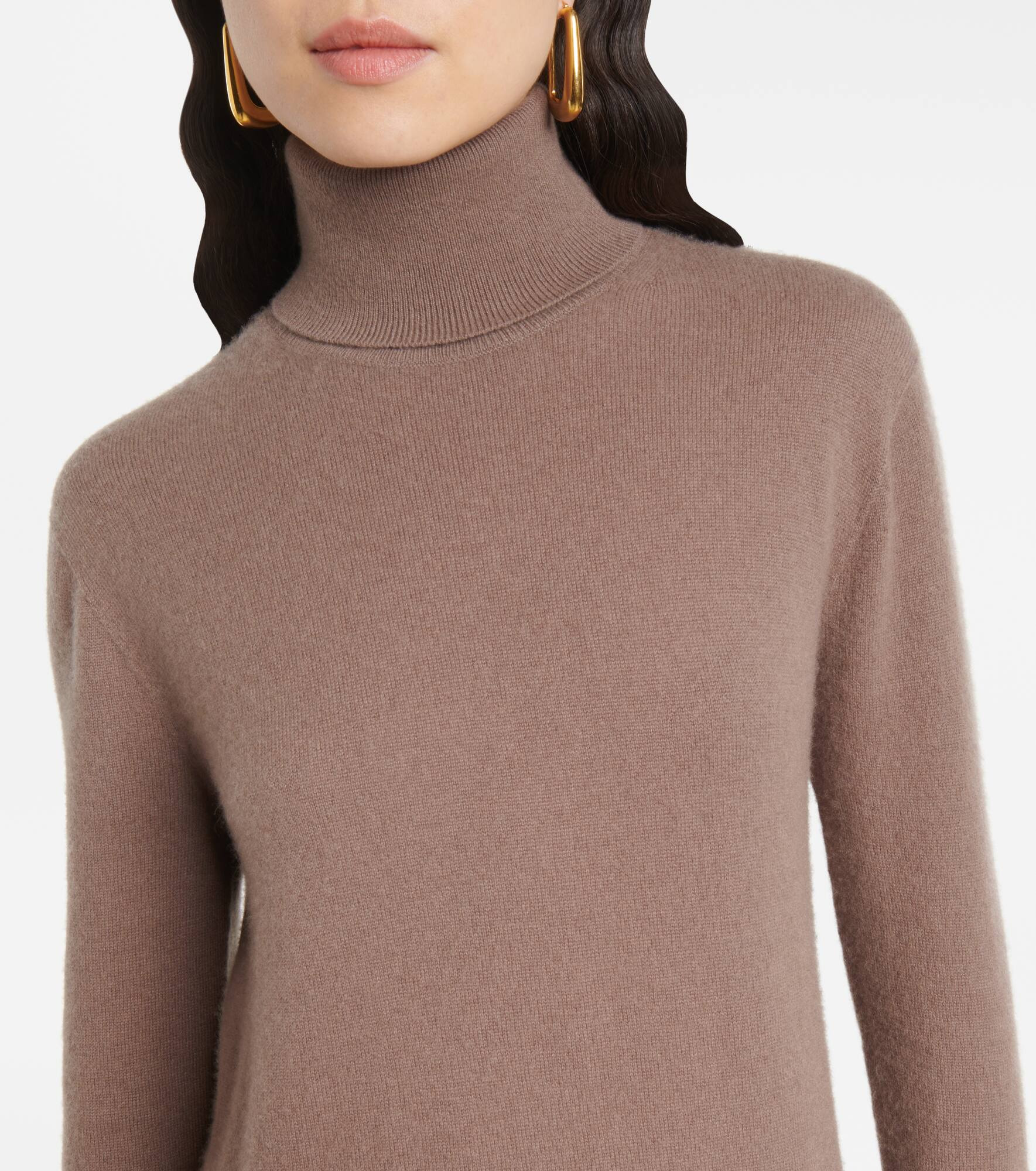 Cashmere turtleneck midi dress - 4