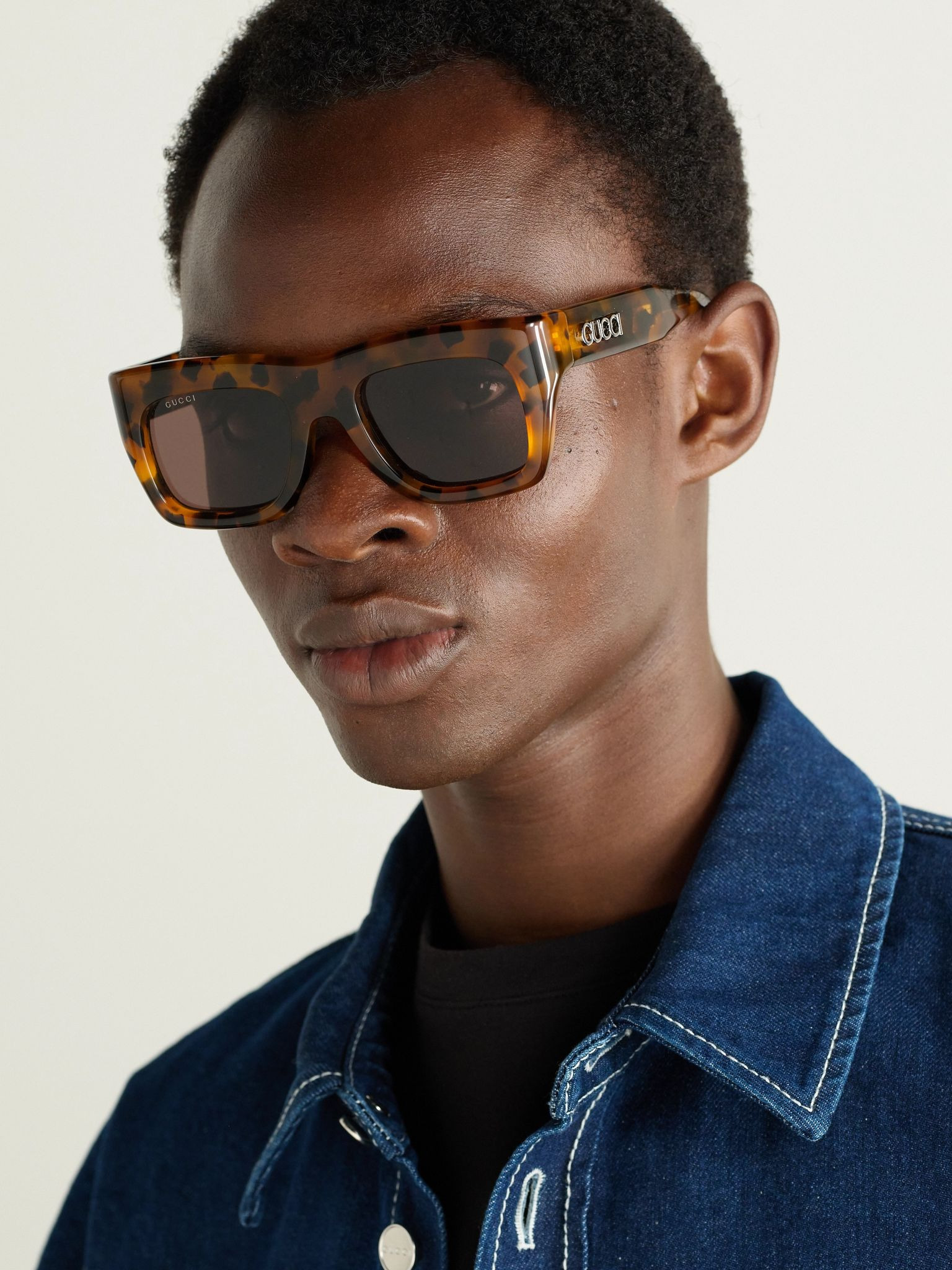 Oversized D-Frame Tortoiseshell Acetate Sunglasses Tortoiseshell - 2