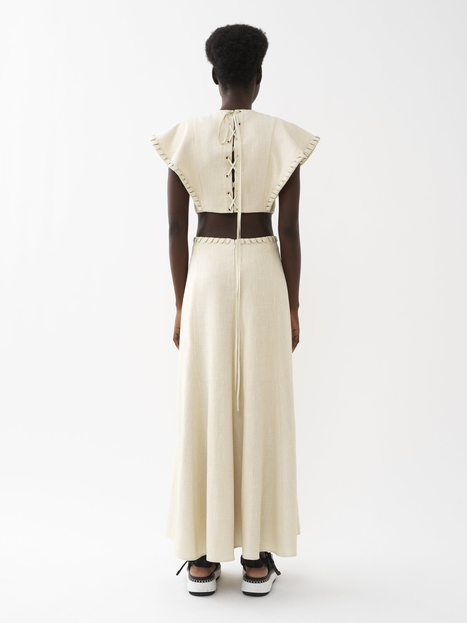 WING-SLEEVE LONG DRESS - 3