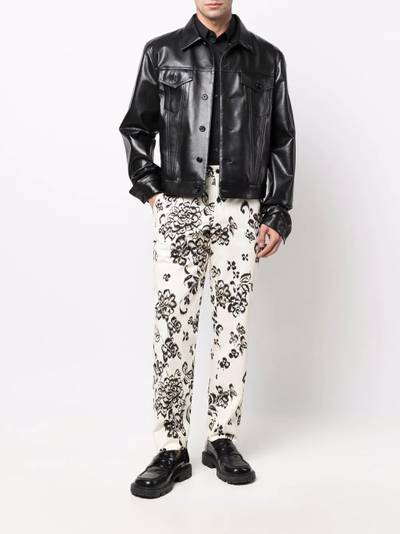 Comme des Garçons Homme Plus floral straight-leg trousers outlook