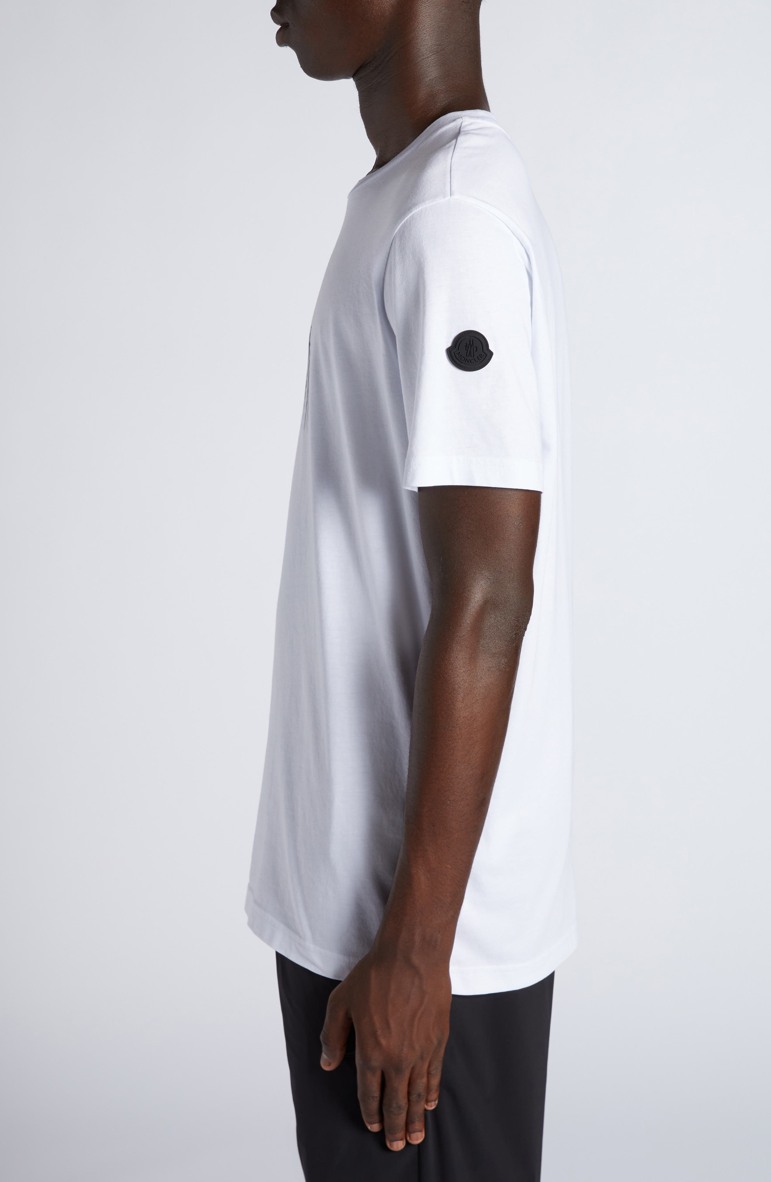 Moncler Logo Patch Cotton Graphic T-Shirt in Brilliant White at Nordstrom - 3