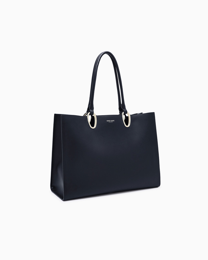 GIORGIO ARMANI MEDIUM SHOPPER BAG IN LEATHER outlook