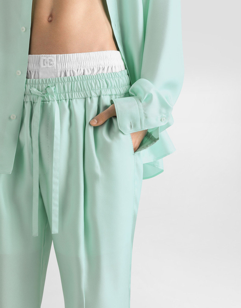 Silk twill jogging trousers 4