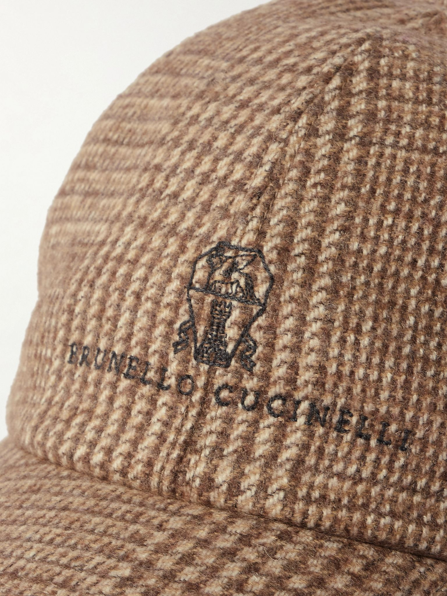 Checked Wool-Blend Cap Light brown - 4