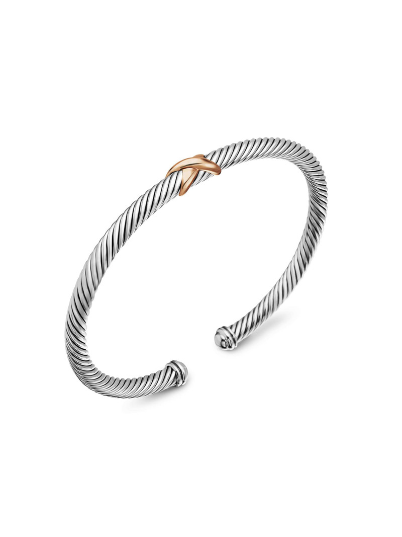 Women's X Classic Cable Station Bracelet in Sterling Silver - Silver 4