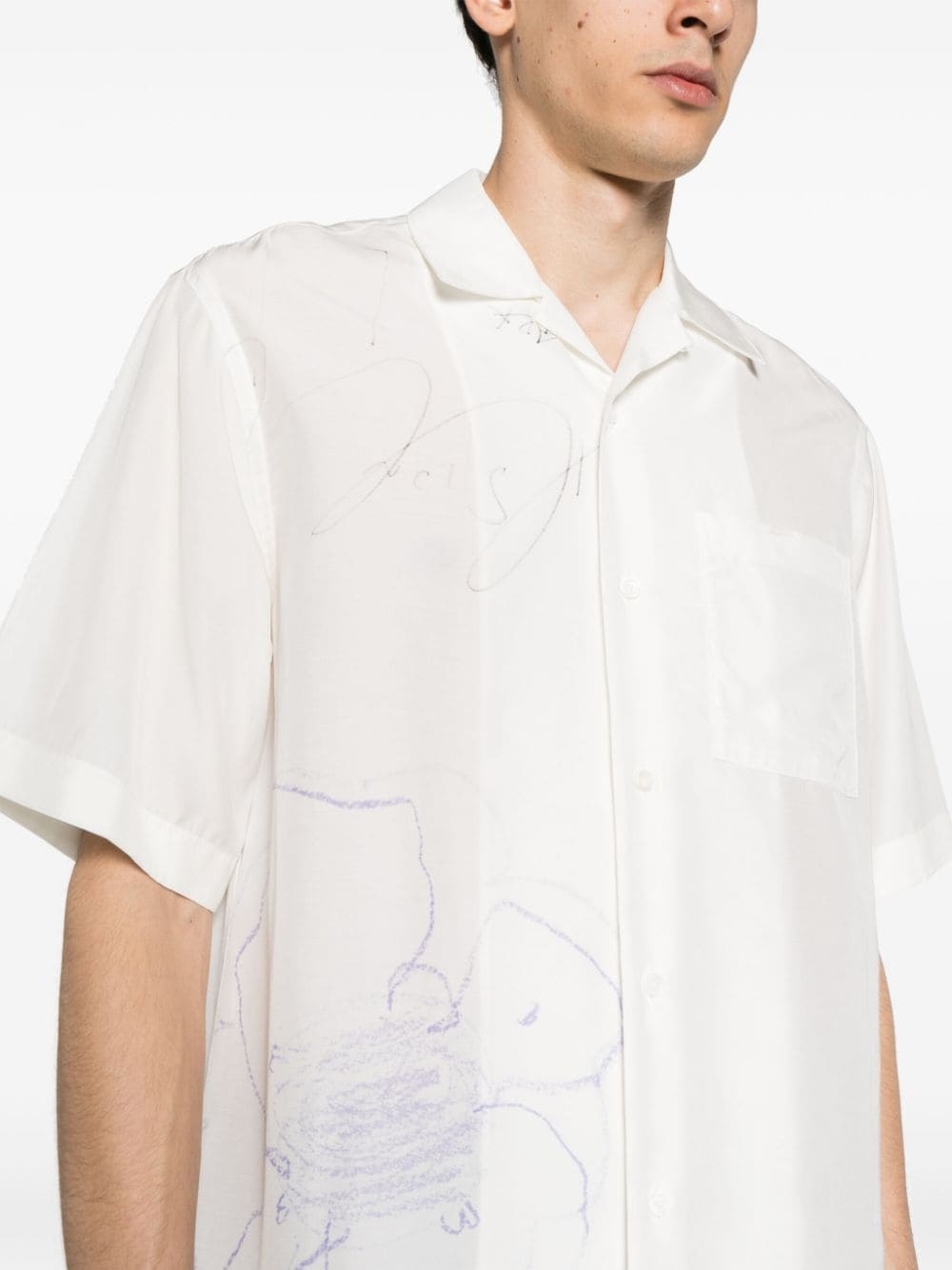 sketch-print short-sleeve shirt - 5