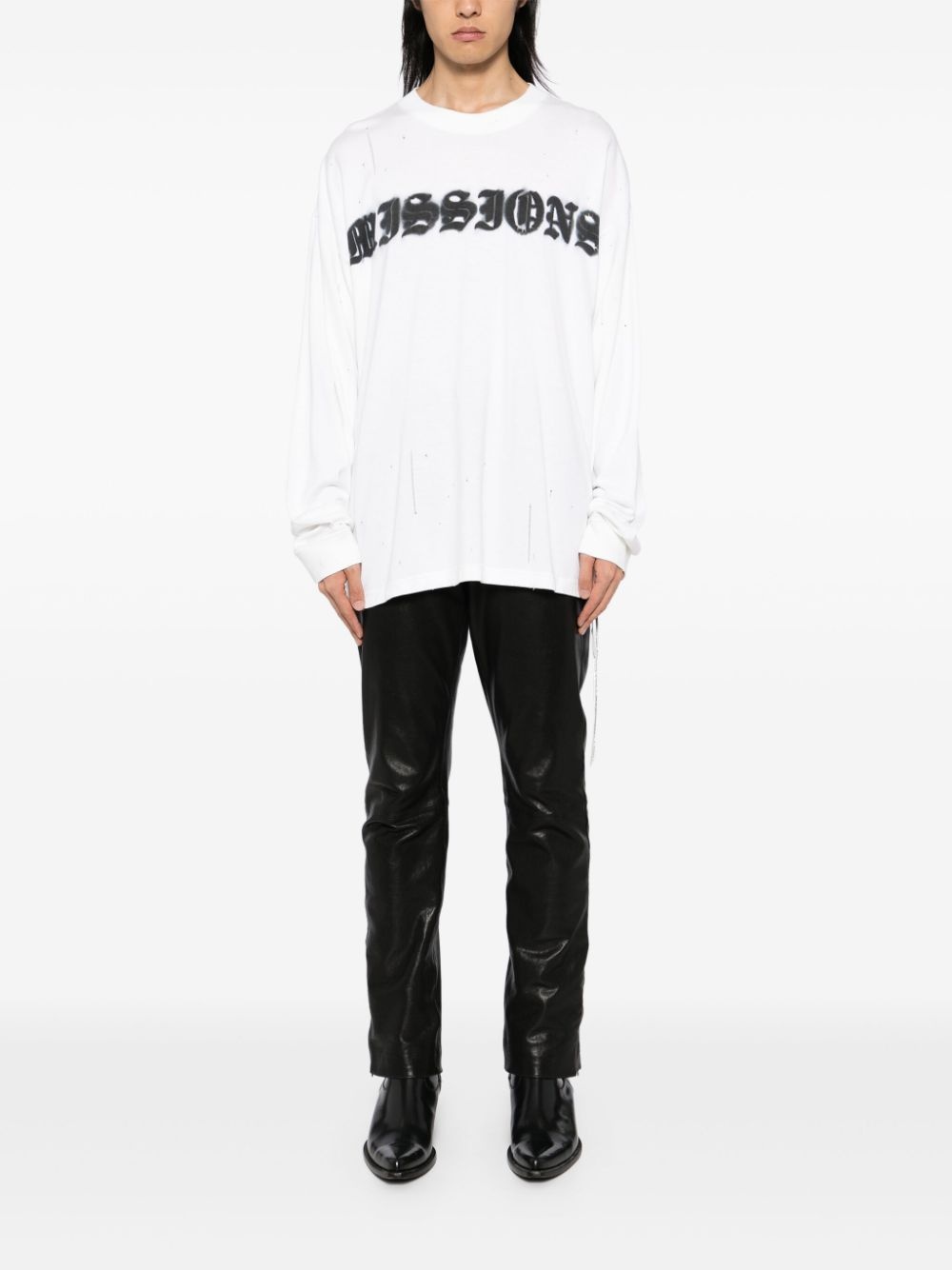 logo print long-sleeves T-shirt - 2