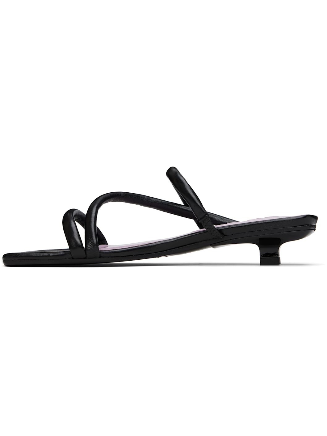 Black Morena Nappa Leather Heeled Sandals - 3