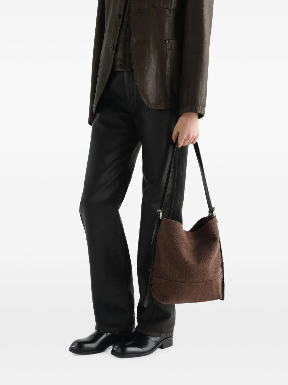 small Belted tote bag in heavy eco cotton canvas - 1