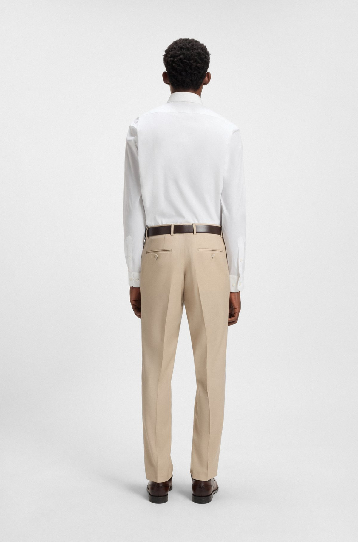 REGULAR-FIT SHIRT IN EASY-IRON STRETCH-COTTON POPLIN - 5