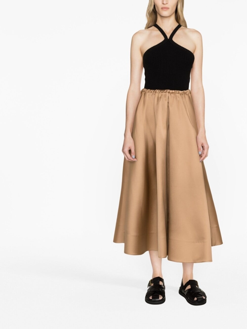 pleated mid-length skirt - 3