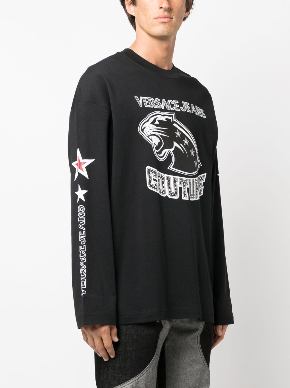 logo-print long-sleeve top - 3